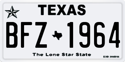 TX license plate BFZ1964