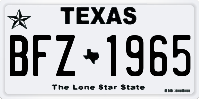 TX license plate BFZ1965
