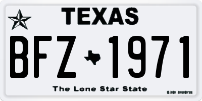 TX license plate BFZ1971