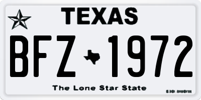 TX license plate BFZ1972