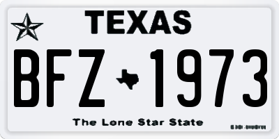 TX license plate BFZ1973