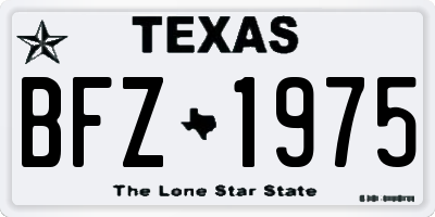 TX license plate BFZ1975