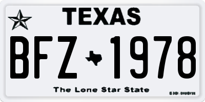 TX license plate BFZ1978
