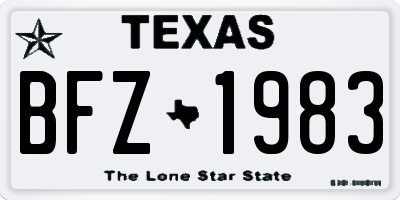 TX license plate BFZ1983