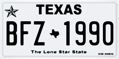 TX license plate BFZ1990
