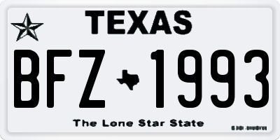 TX license plate BFZ1993