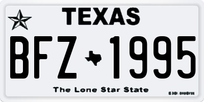TX license plate BFZ1995