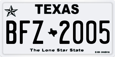 TX license plate BFZ2005