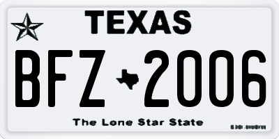 TX license plate BFZ2006