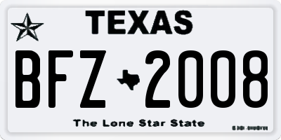 TX license plate BFZ2008