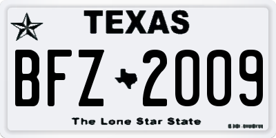 TX license plate BFZ2009