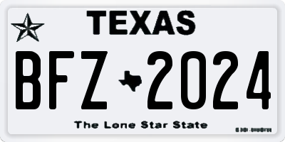 TX license plate BFZ2024