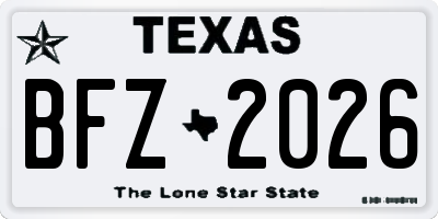 TX license plate BFZ2026