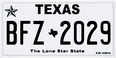 TX license plate BFZ2029