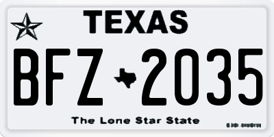 TX license plate BFZ2035
