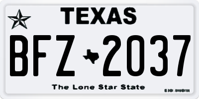 TX license plate BFZ2037