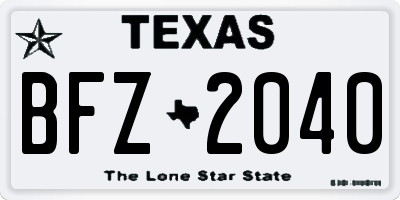 TX license plate BFZ2040