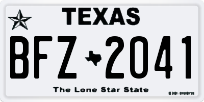 TX license plate BFZ2041