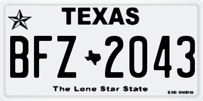 TX license plate BFZ2043