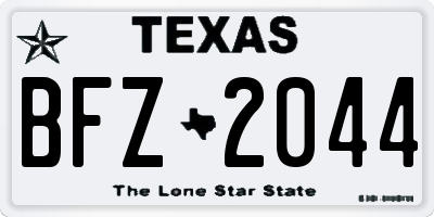 TX license plate BFZ2044
