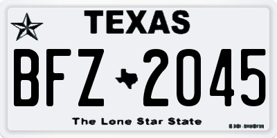 TX license plate BFZ2045