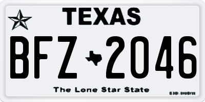 TX license plate BFZ2046
