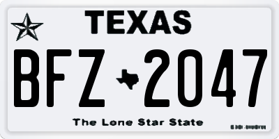 TX license plate BFZ2047