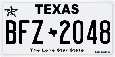 TX license plate BFZ2048