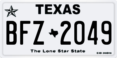 TX license plate BFZ2049