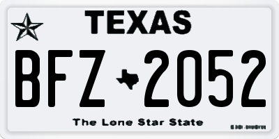 TX license plate BFZ2052