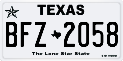 TX license plate BFZ2058