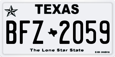 TX license plate BFZ2059