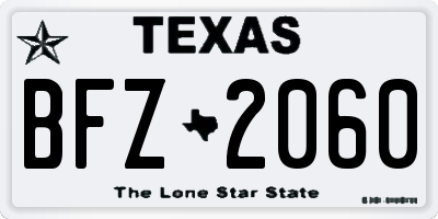TX license plate BFZ2060