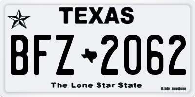 TX license plate BFZ2062