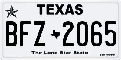TX license plate BFZ2065
