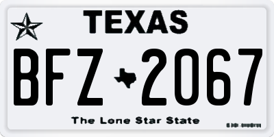 TX license plate BFZ2067