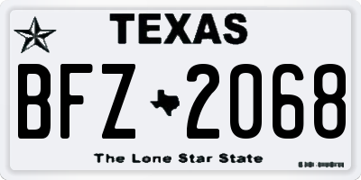 TX license plate BFZ2068