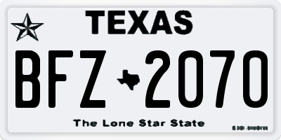 TX license plate BFZ2070