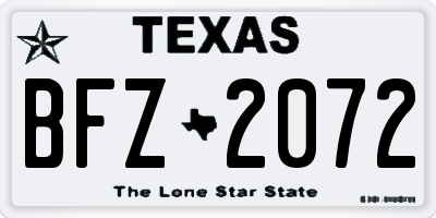 TX license plate BFZ2072