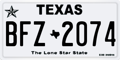 TX license plate BFZ2074