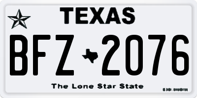 TX license plate BFZ2076