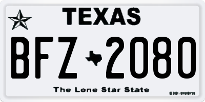 TX license plate BFZ2080