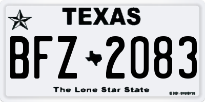 TX license plate BFZ2083