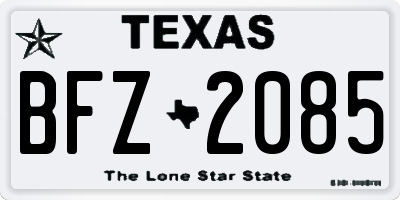 TX license plate BFZ2085