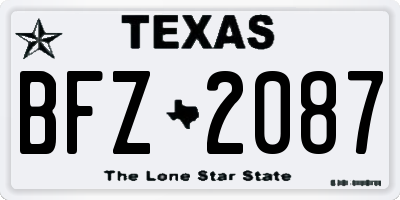TX license plate BFZ2087