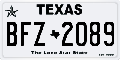 TX license plate BFZ2089