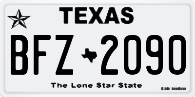TX license plate BFZ2090
