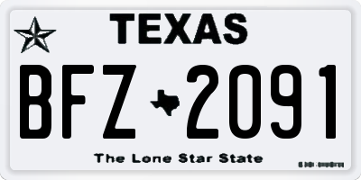 TX license plate BFZ2091