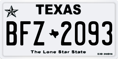 TX license plate BFZ2093