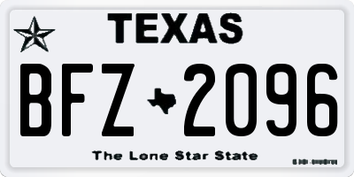 TX license plate BFZ2096